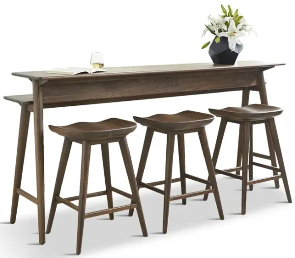 Walnut Grove Island with 3 stools
