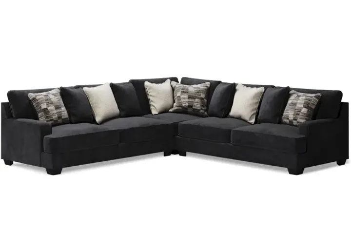 Carrie 3 Piece Modular Sectional Charcoal by HOM Furniture Furniture