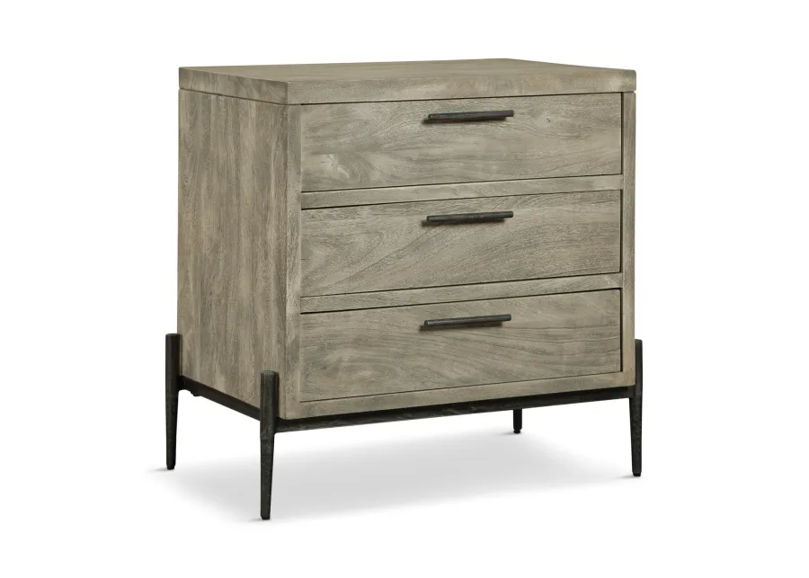 Parklane 3 Drawer Nightstand - Grey