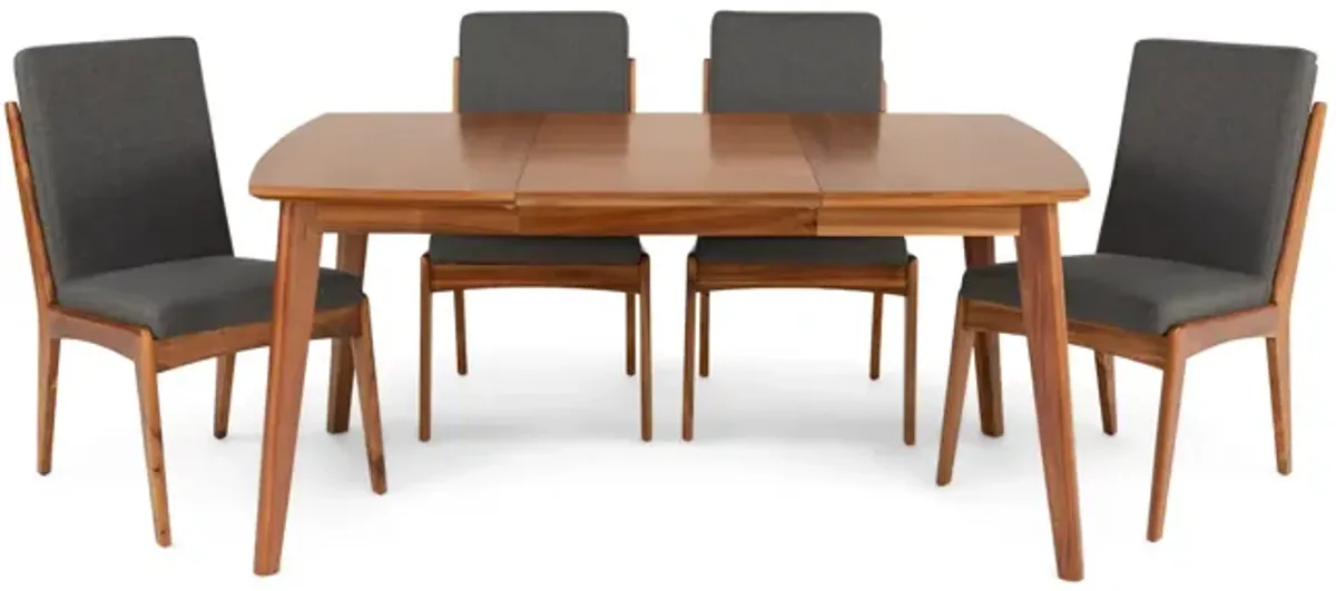 Tyler Modern Extension Table With 4 Upholstered Chairs