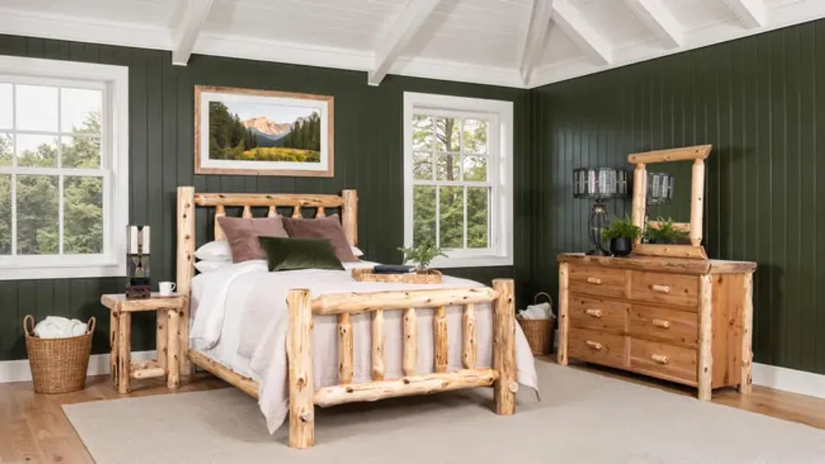 Cedar Log Queen Bedroom Suite