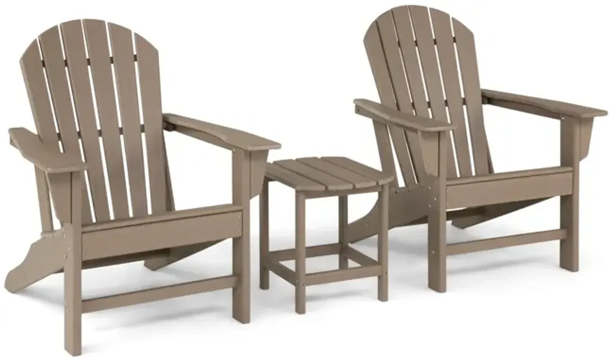 Sunset II 3 Piece Adirondack Set - Driftwood