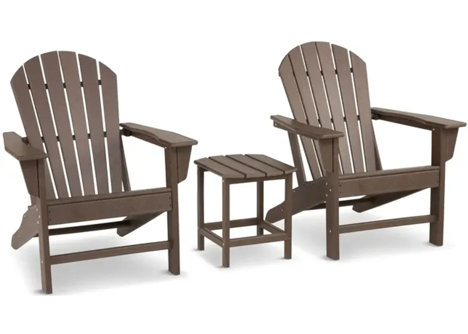 Sunset II 3 Piece Adirondack Set - Dark Teak