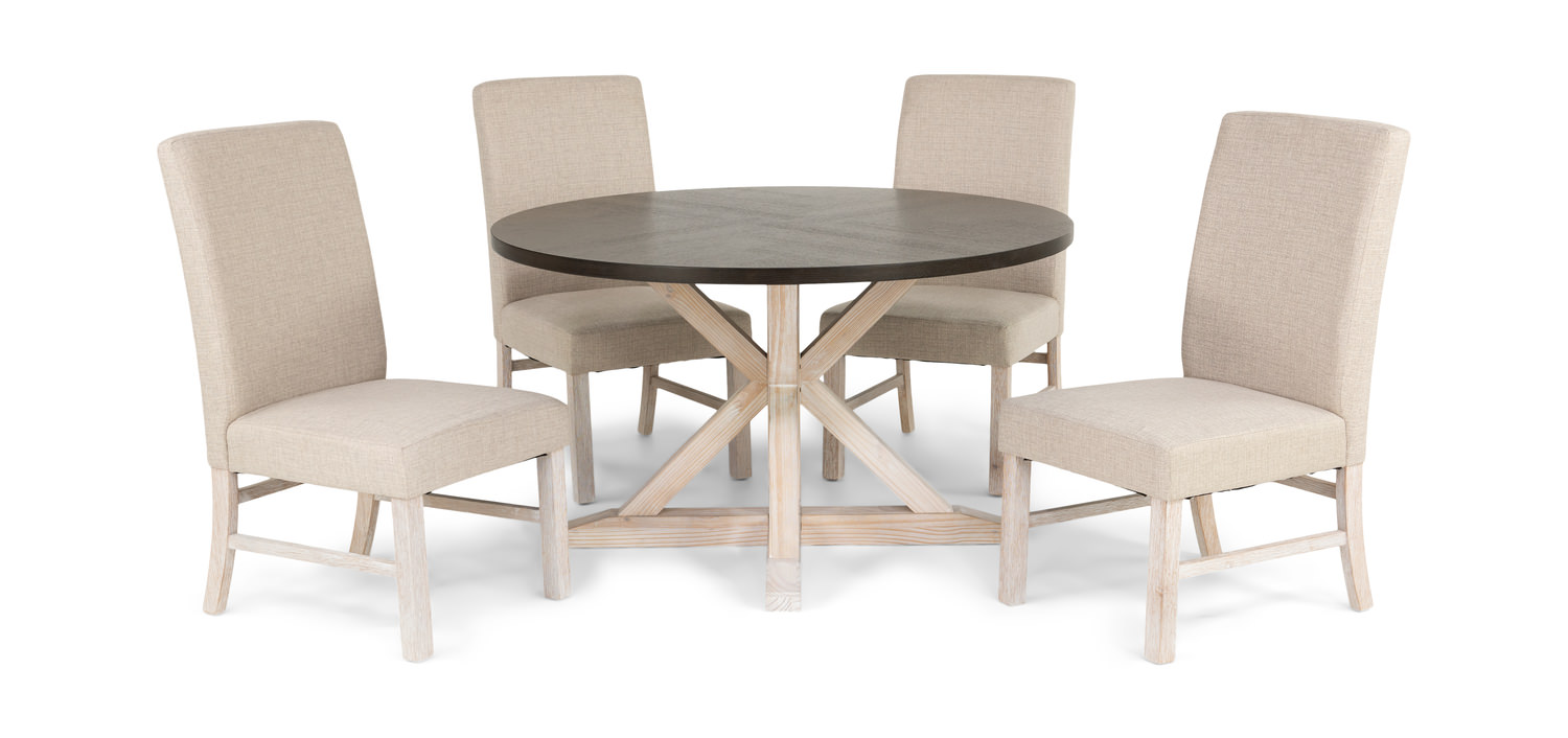Jefferson Table With 4 Upholstered Chairs