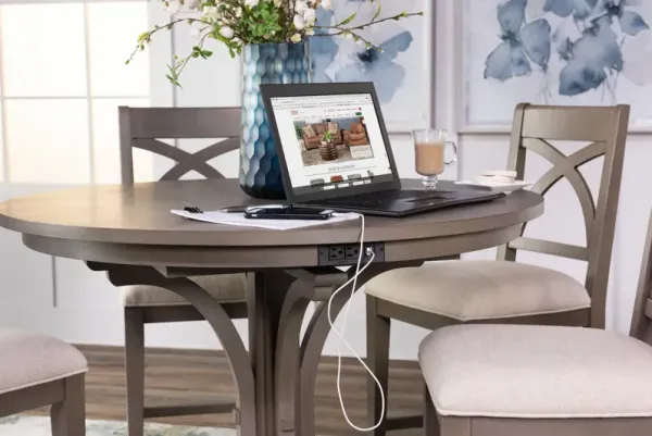 Aravon Round Workspace Counter Table With 4 Stools