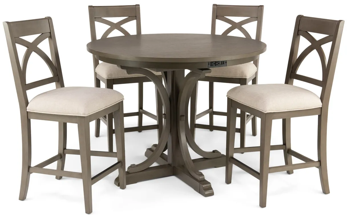 Aravon Round Workspace Counter Table With 4 Stools