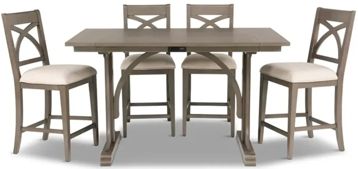 Aravon Workspace Counter Table With 4 Stools