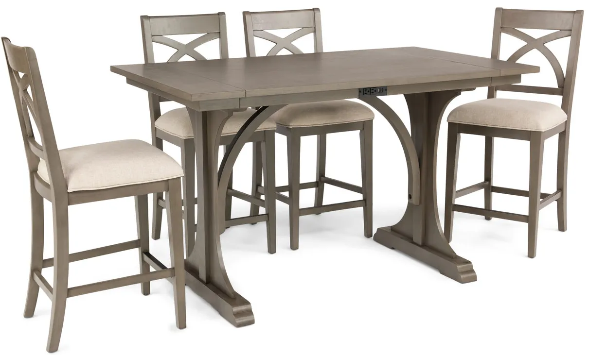 Aravon Workspace Counter Table With 4 Stools