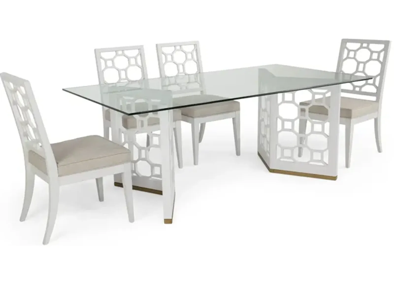 Chelsea Glass Dining Table With 4 Chairs