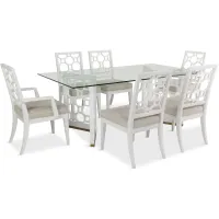 Chelsea Glass Dining Table With 4 Side Chairs And 2 Arm Chairs