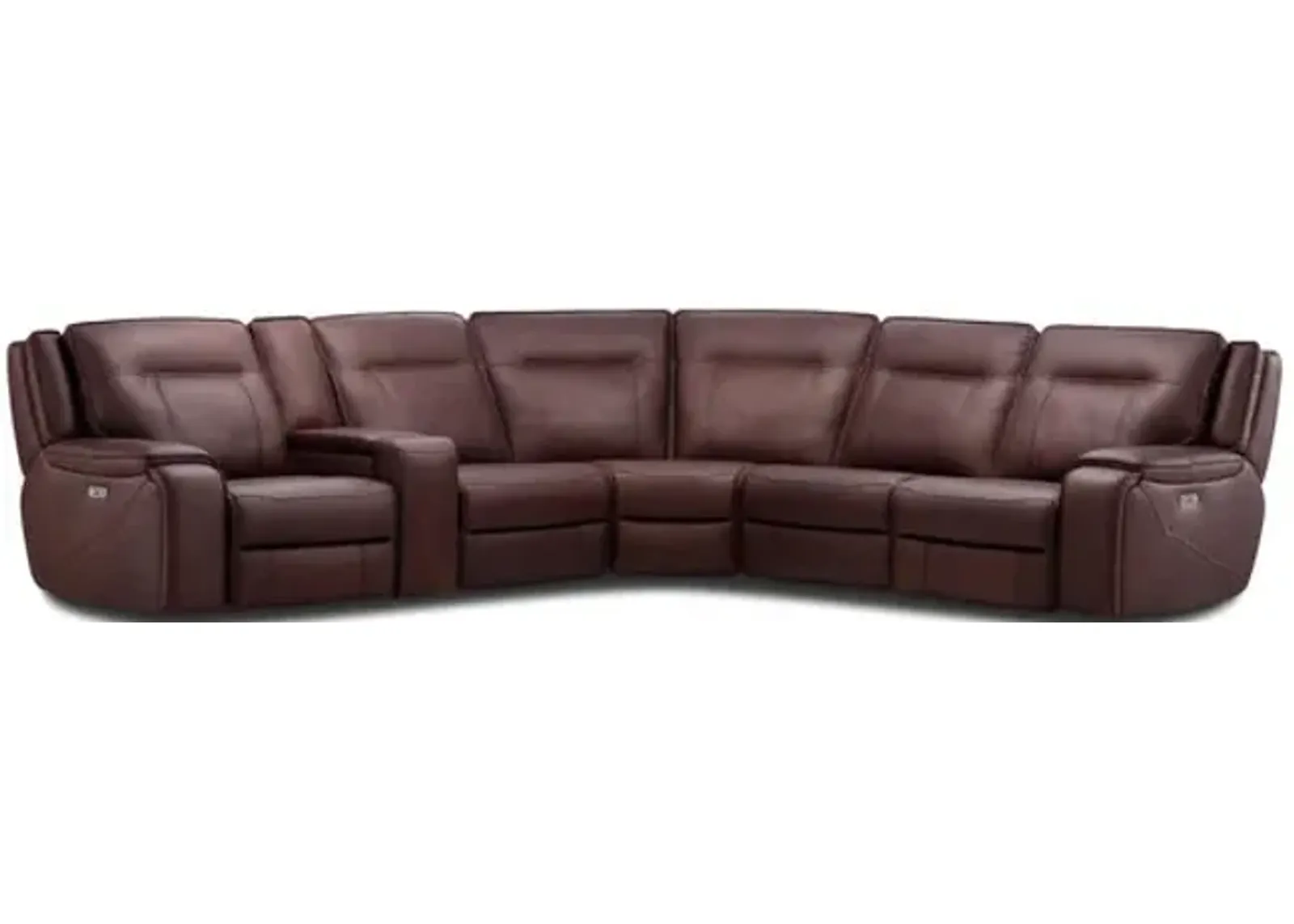 Divine 6 Piece Leather Power Reclining Modular Sectional