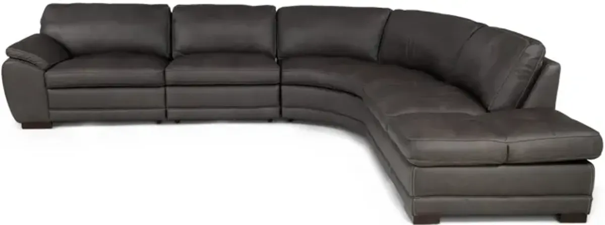 Elway 4 Piece Leather Modular Sectional