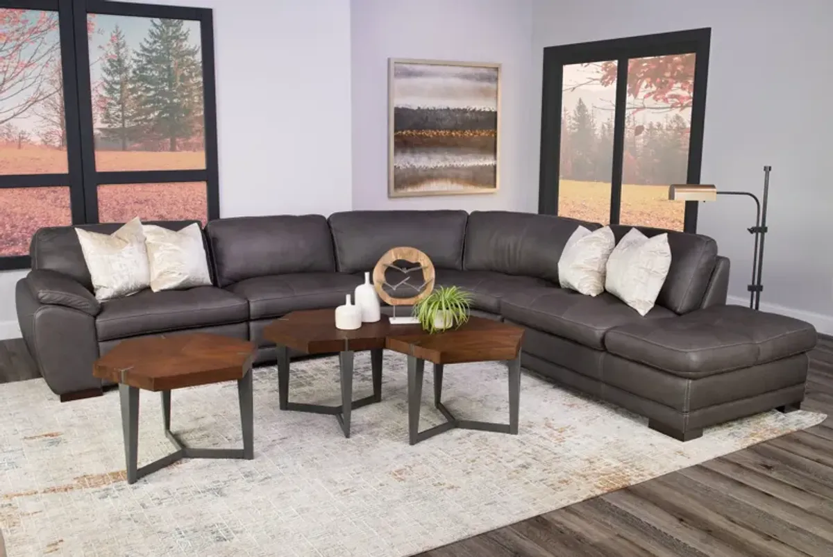 Elway 4 Piece Leather Modular Sectional