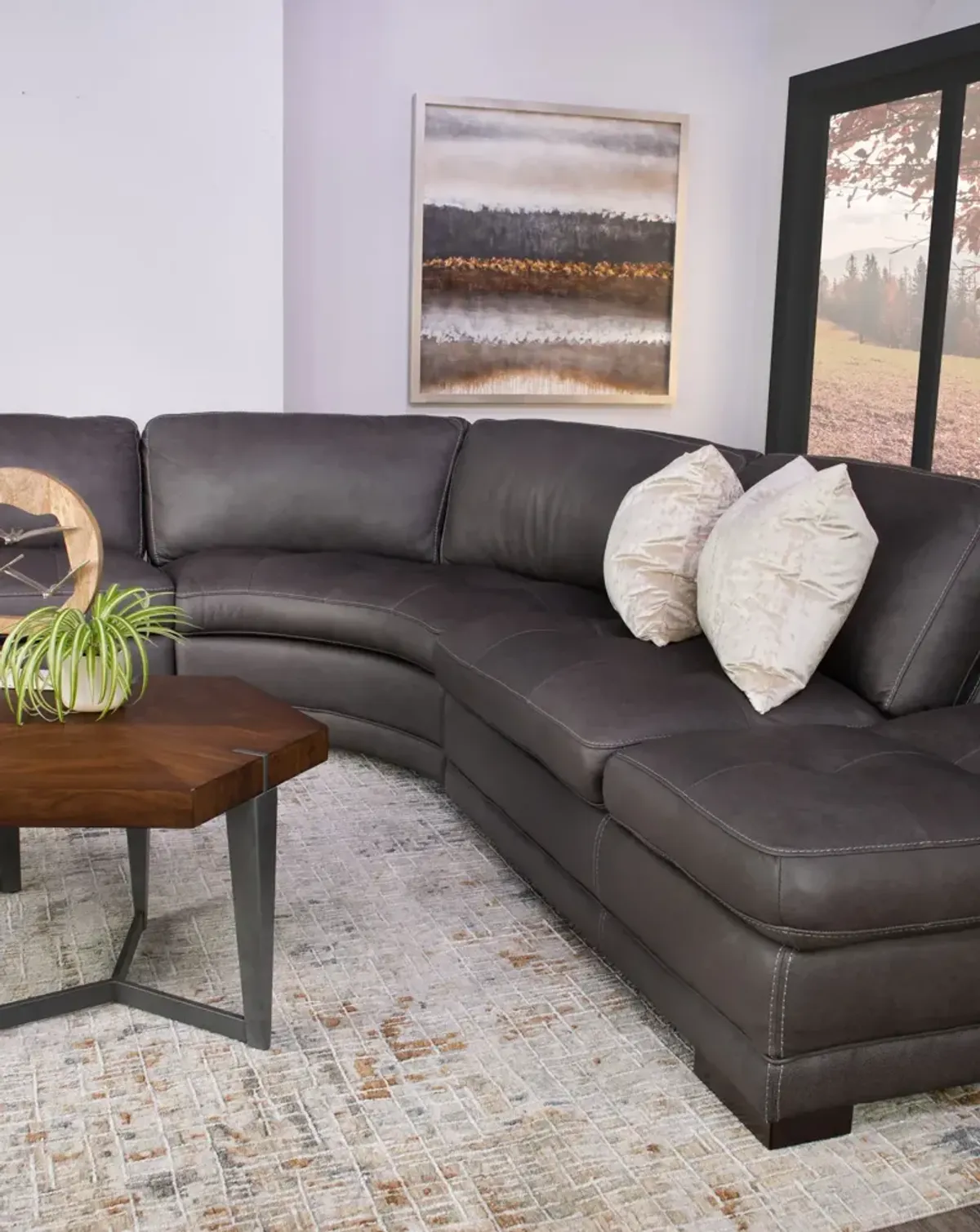 Elway 4 Piece Leather Modular Sectional