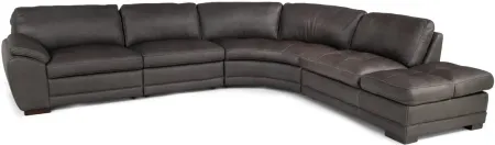 Elway 4 Piece Leather Modular Sectional