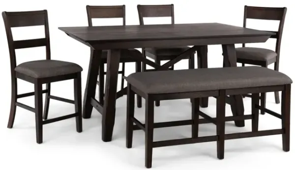 Hillcrest Counter Table With 4 Counterstools And Bench
