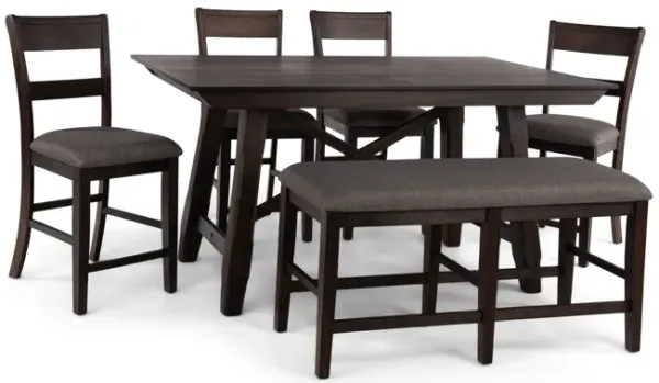 Hillcrest Counter Table With 4 Counterstools And Bench
