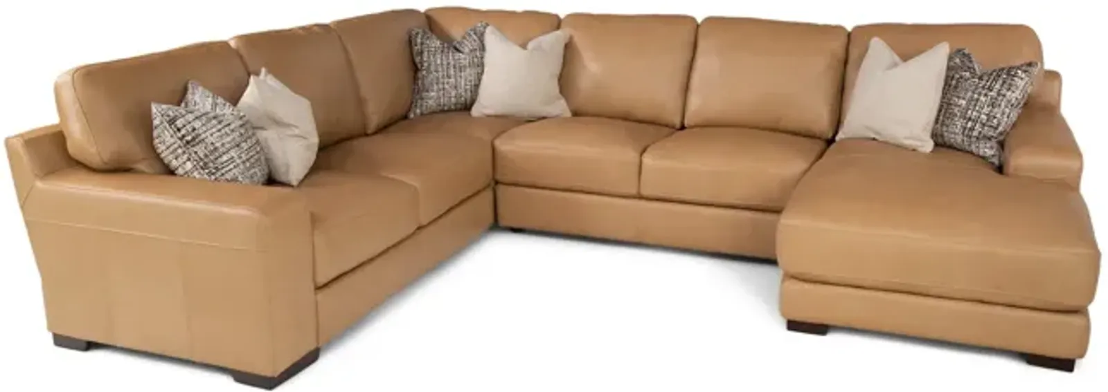 Cutler 4 Piece Leather Modular Sectional - Right Chaise