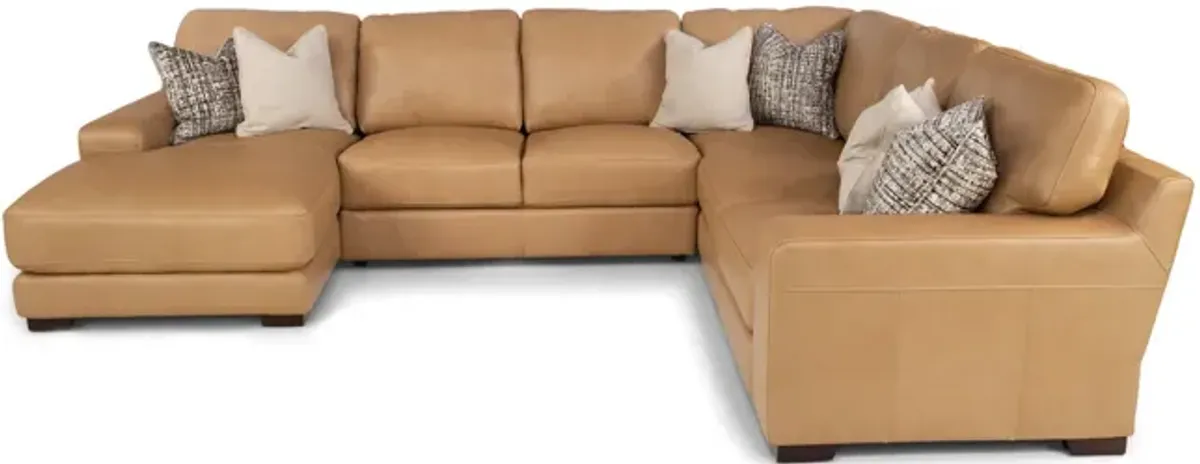 Cutler 4 Piece Leather Modular Sectional - Left Chaise