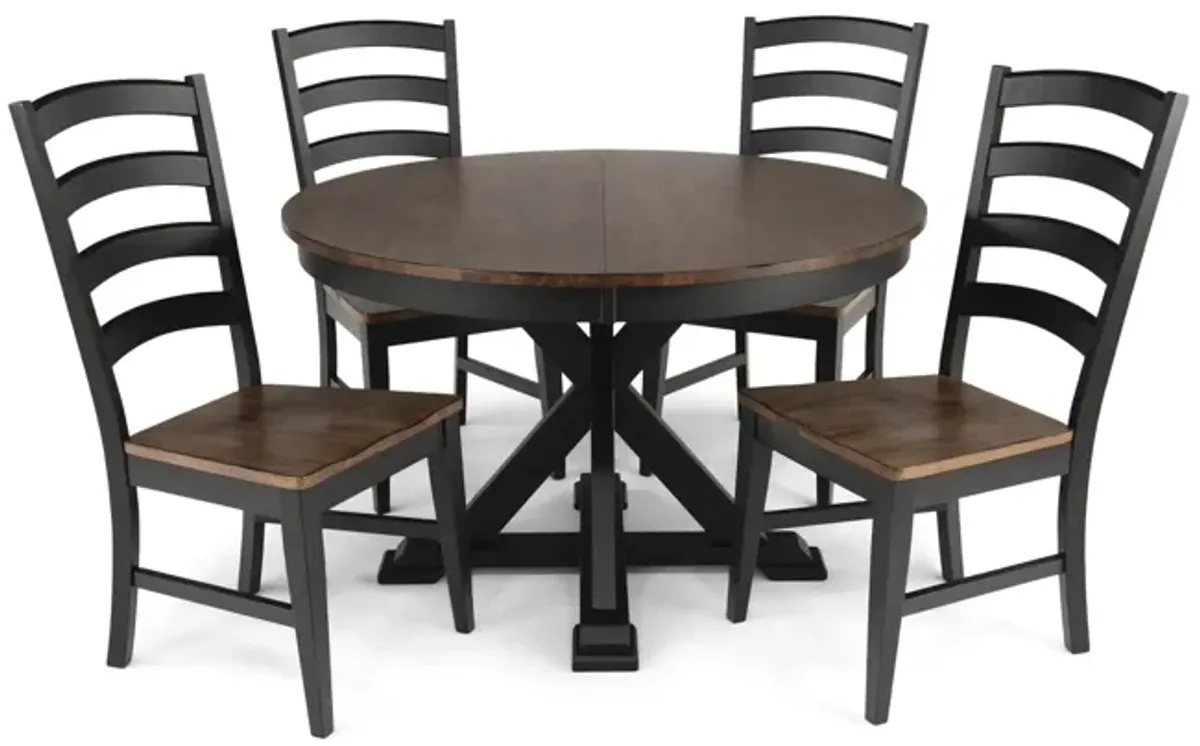 Greeley Square Round Table With 4 Ladderback Chairs