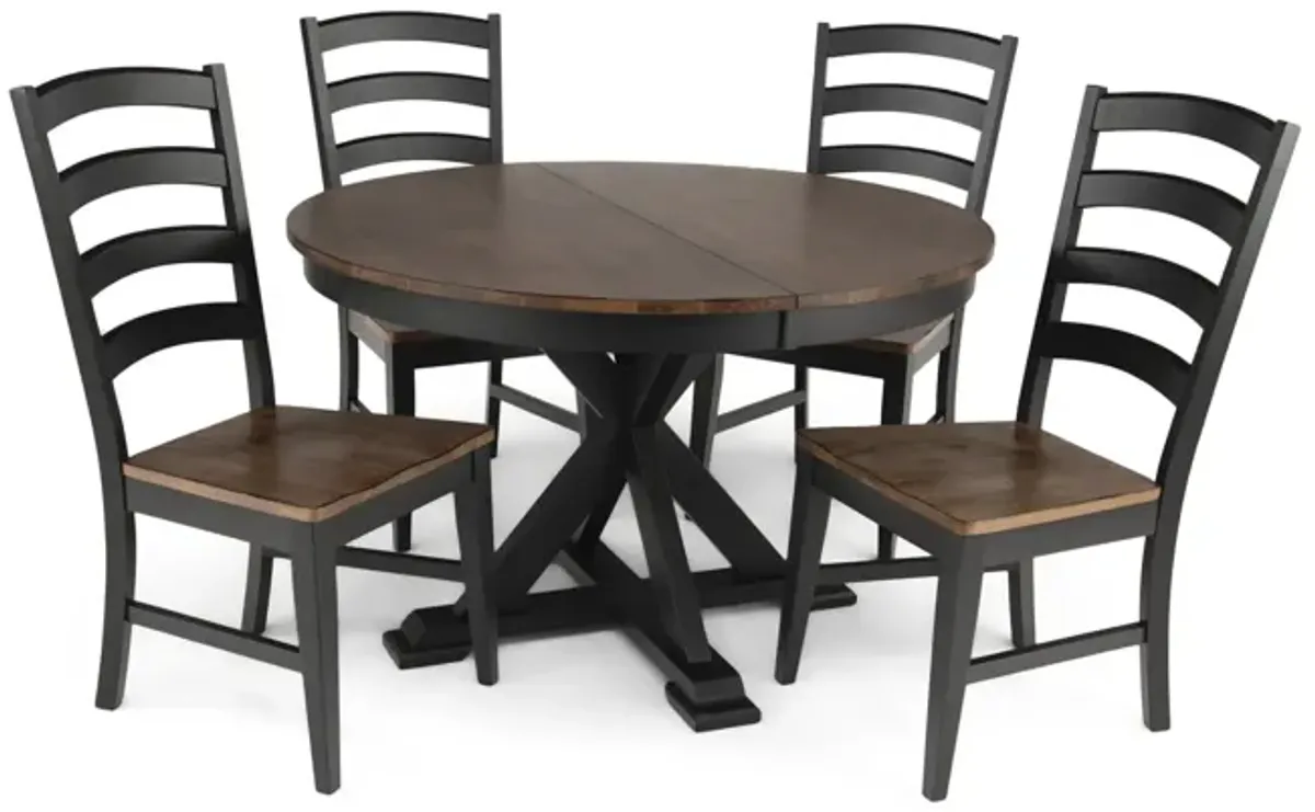 Greeley Square Round Table With 4 Ladderback Chairs