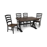 Greeley Square Trestle Table With 4 Ladderback Chairs