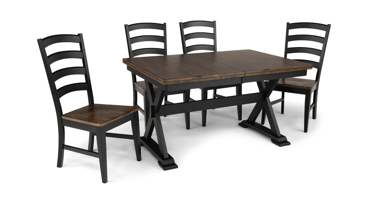 Greeley Square Trestle Table With 4 Ladderback Chairs