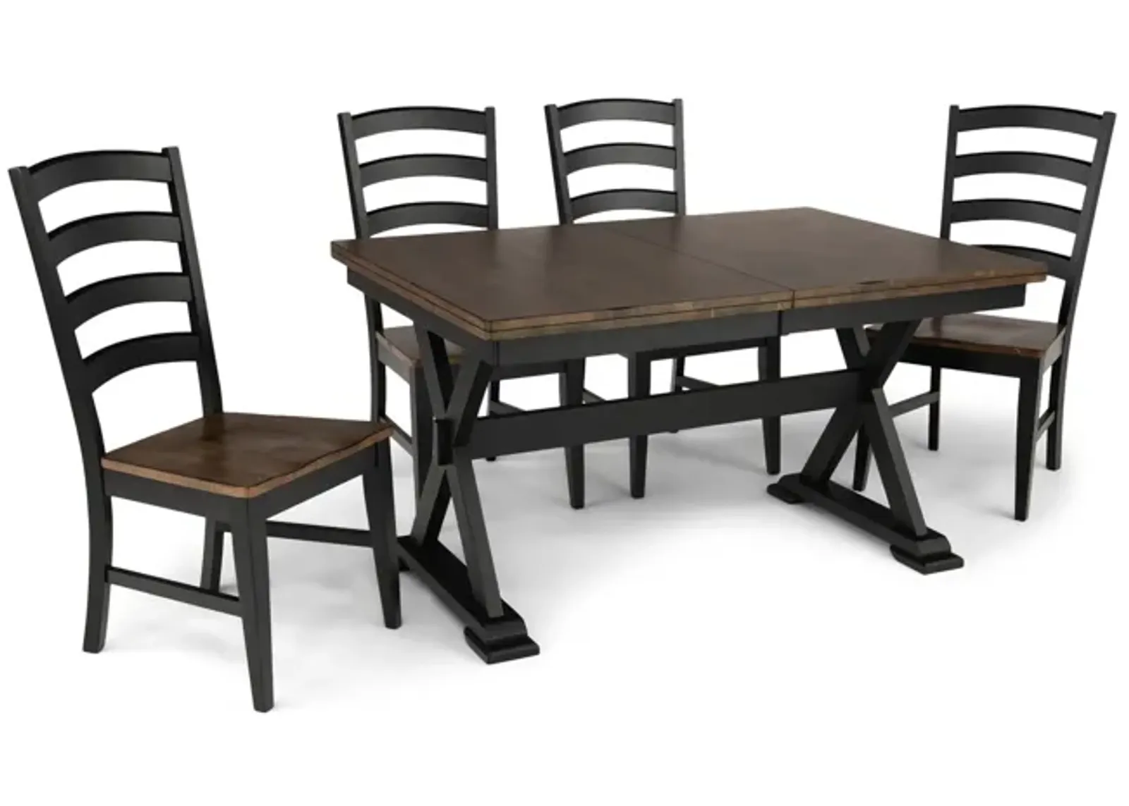 Greeley Square Trestle Table With 4 Ladderback Chairs