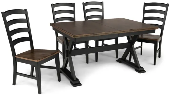 Greeley Square Trestle Table With 4 Ladderback Chairs