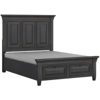 Carolina Queen Bed - Rubbed Charcoal