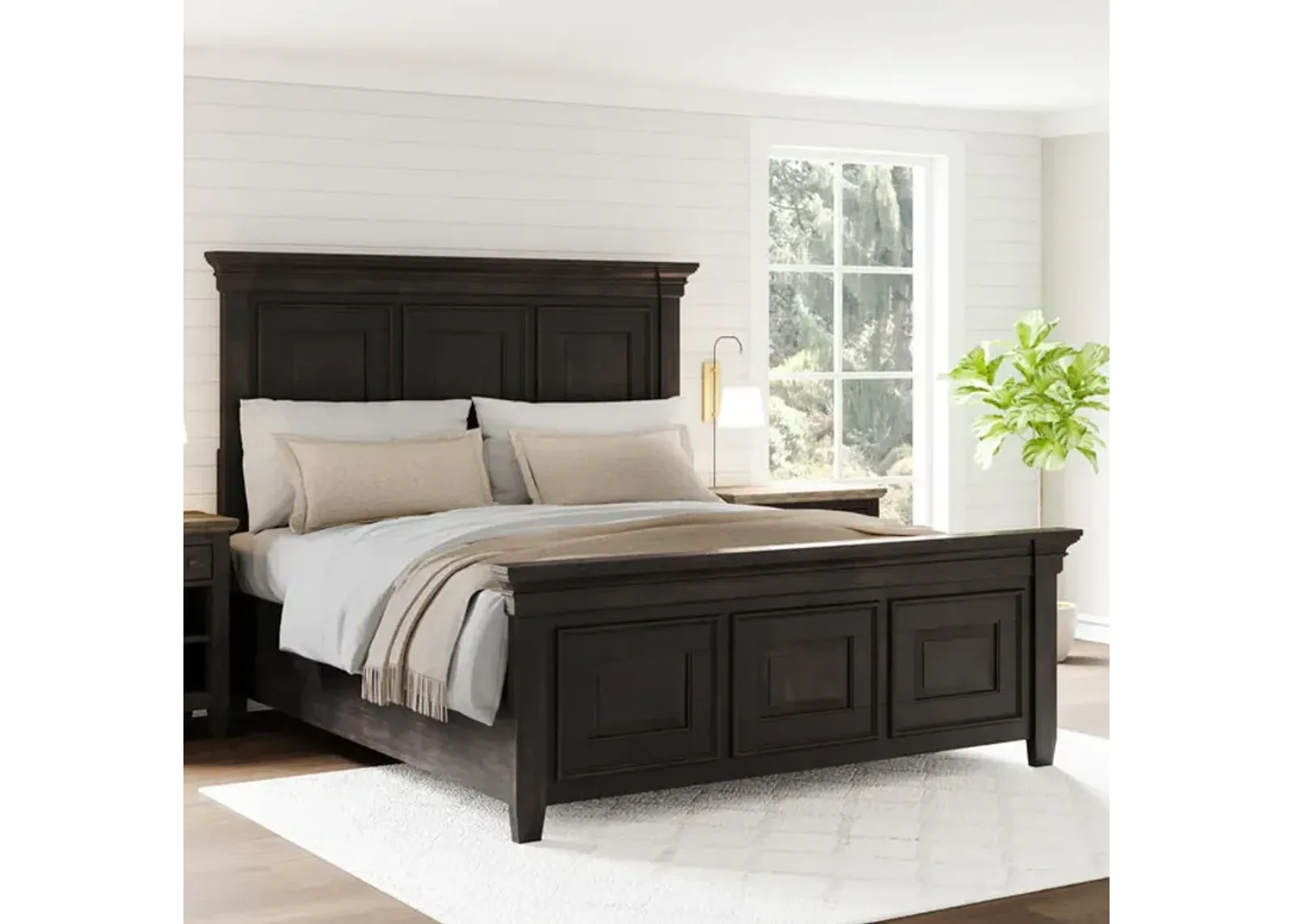 Carolina King Bed - Rubbed Charcoal