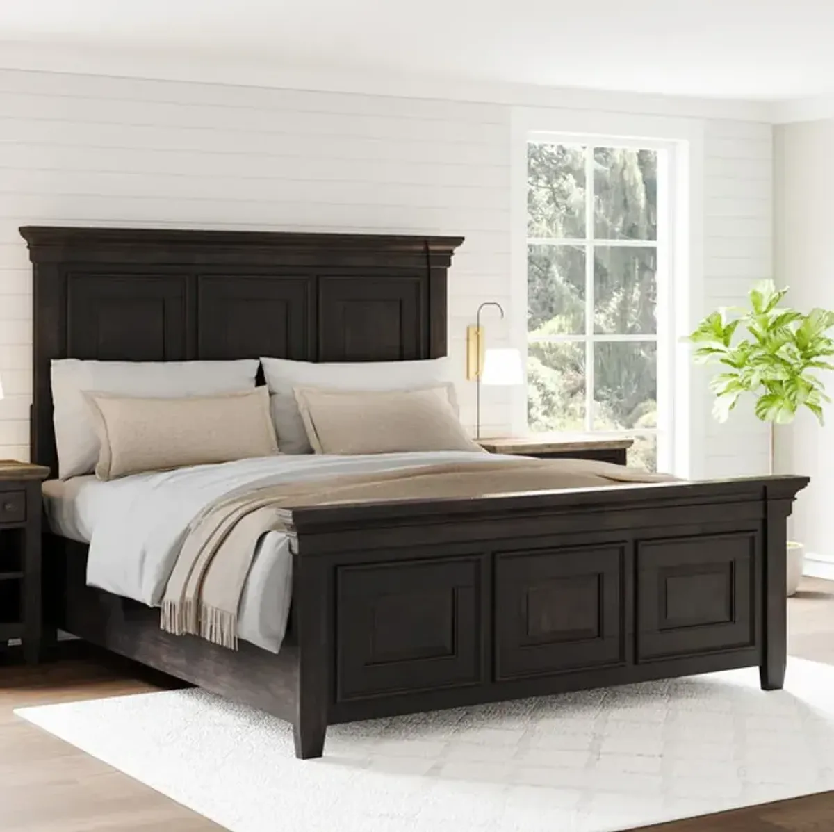 Carolina King Bed - Rubbed Charcoal