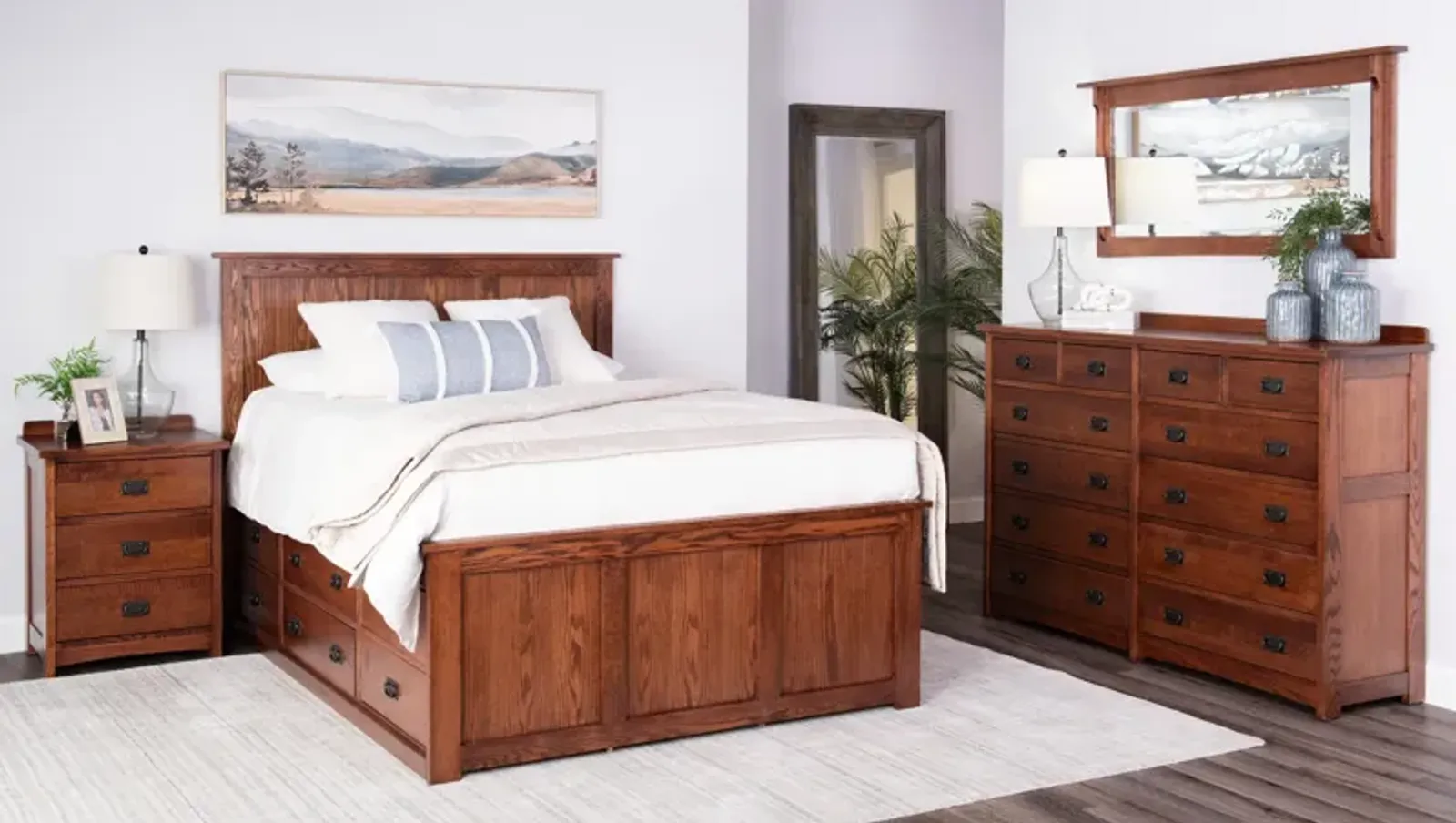 American Mission II Queen Storage Bed Bedroom Suite