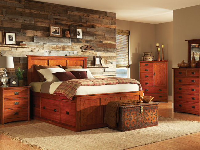 American Mission II Queen Storage Bed Bedroom Suite