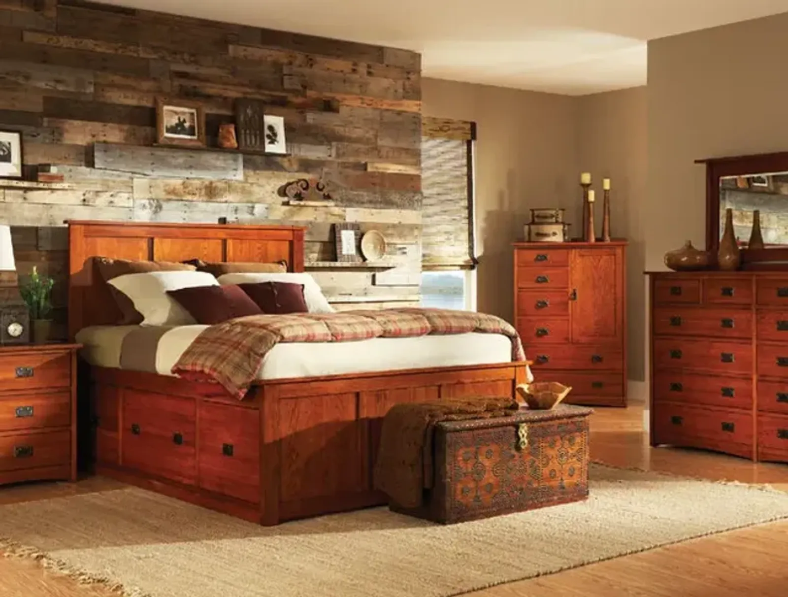 American Mission II King Storage Bed Bedroom Suite