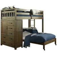 St Croix Twin Loft Bed With Full Castered Bed