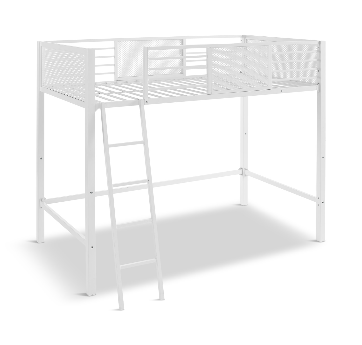 Trellis Twin Loft Bed over Full Bed White