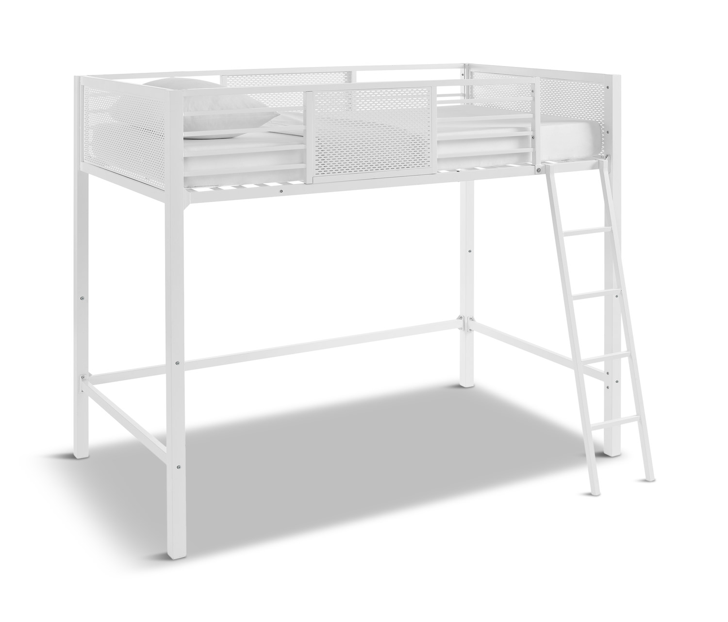 Trellis Twin Loft Bed over Full Bed White