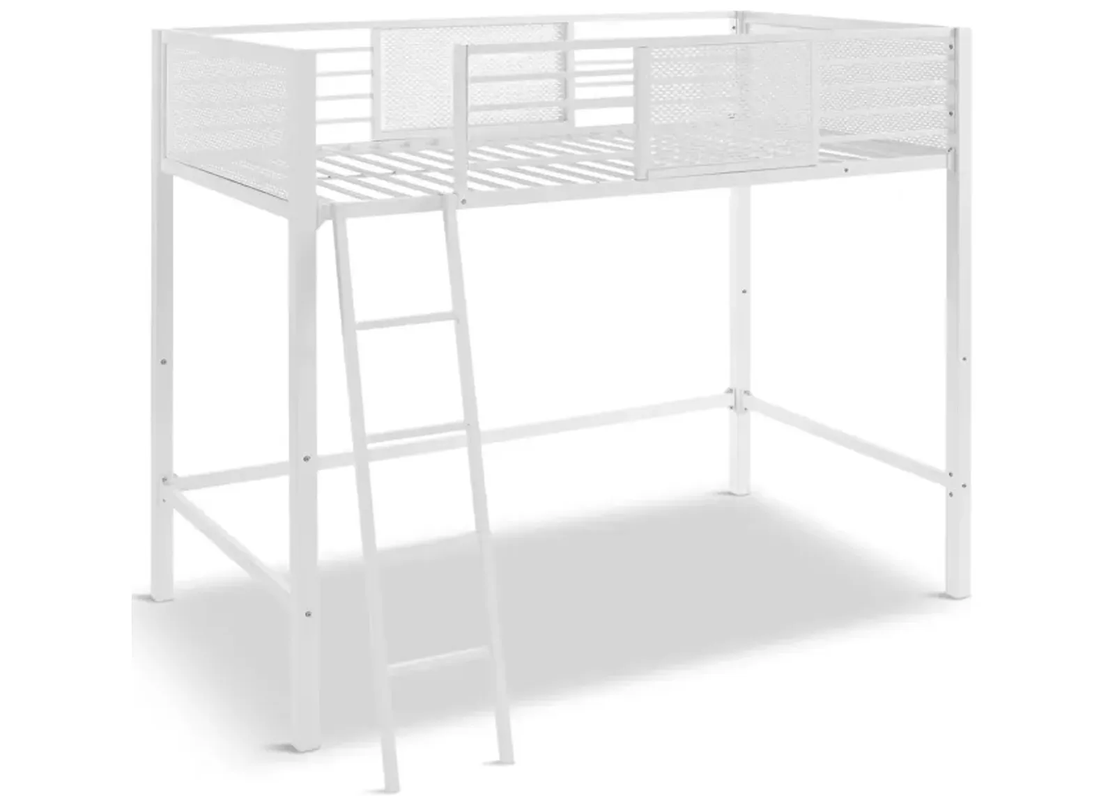 Trellis Twin Loft Bed over Full Bed - White