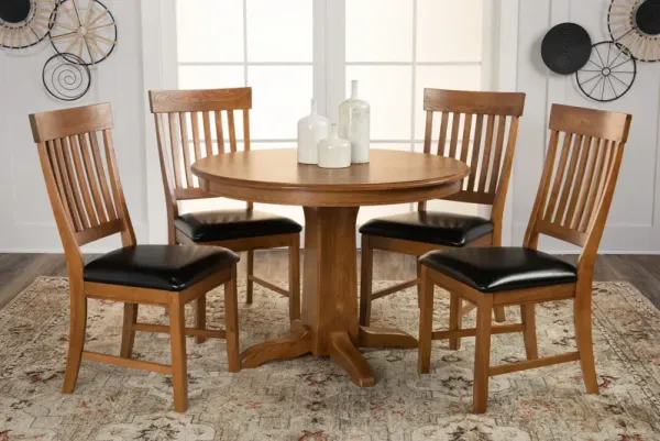 Family Dining Round Table With 4 Chairs