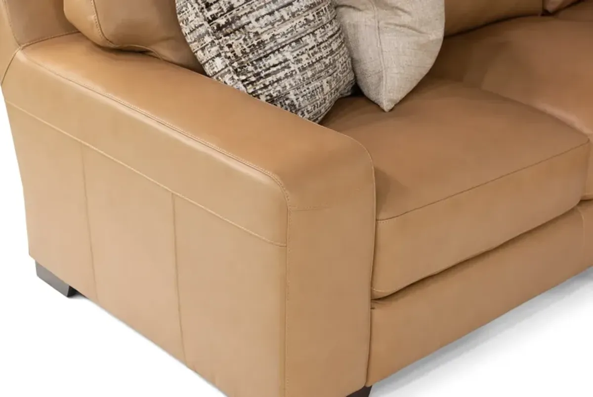 Cutler 2 Piece Leather Modular Sectional - Right Chaise