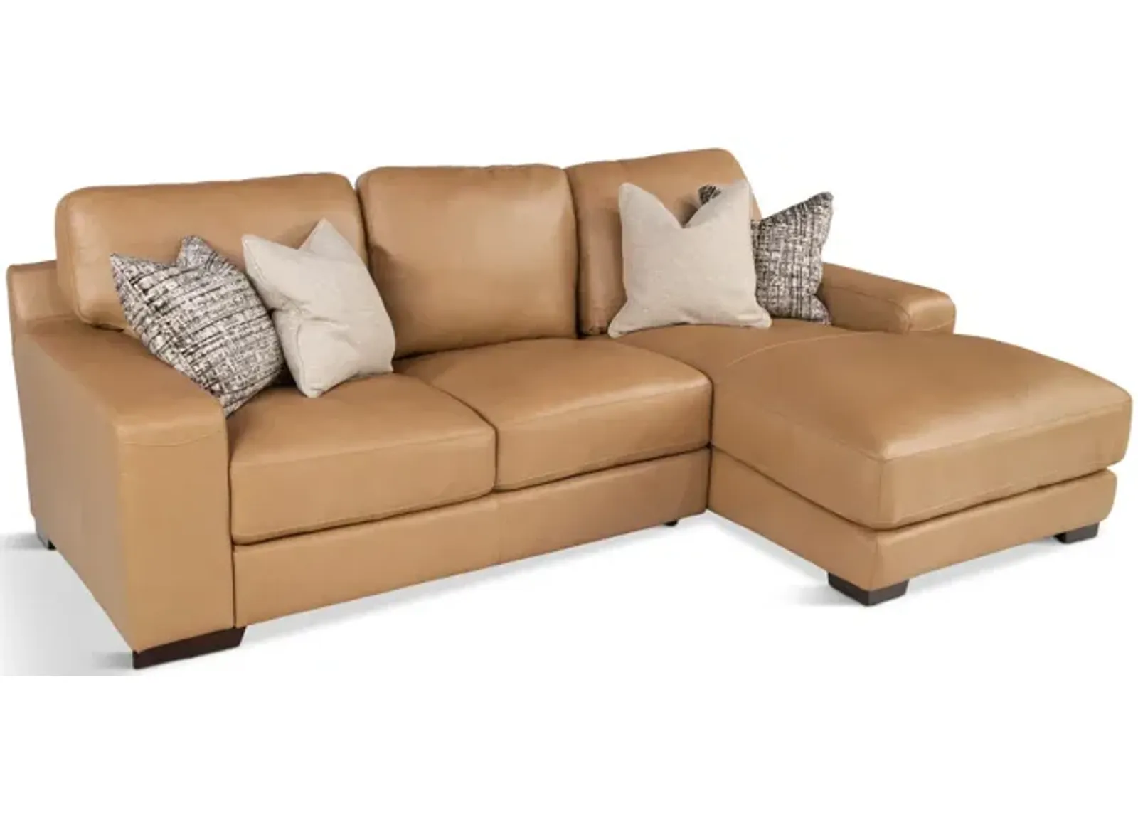 Cutler 2 Piece Leather Modular Sectional - Right Chaise