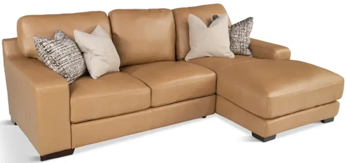 Cutler 2 Piece Leather Modular Sectional - Right Chaise