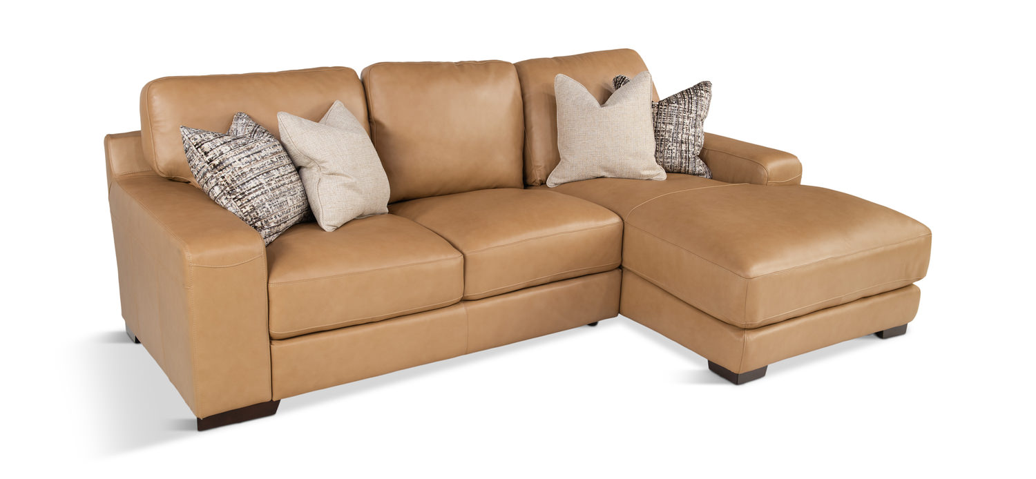 Cutler 2 Piece Leather Modular Sectional - Right Chaise