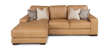 Cutler 2 Piece Leather Modular Sectional - Left Chaise