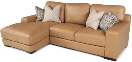 Cutler 2 Piece Leather Modular Sectional - Left Chaise