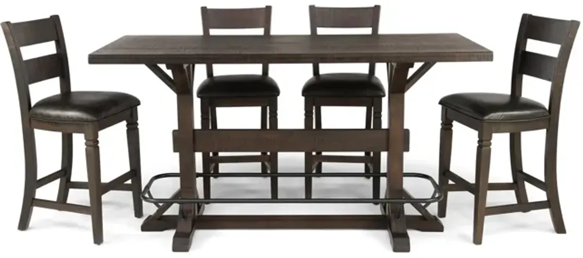 Homestead Grand Pub Table With 4 Ladderback Bar Stools