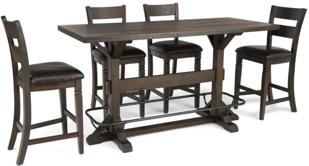 Homestead Grand Pub Table With 4 Ladderback Bar Stools