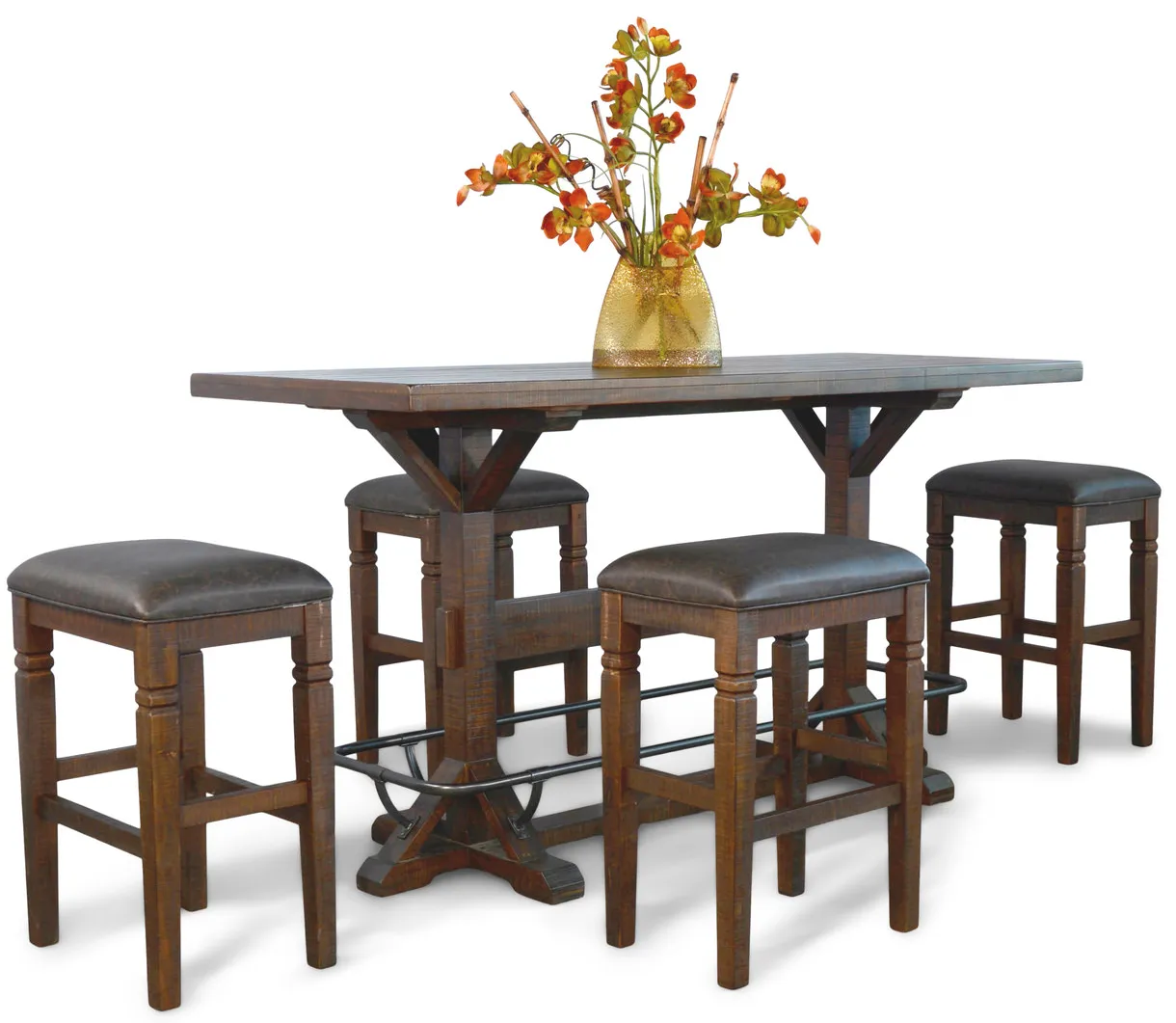 Homestead Grand Pub Table with 4 backless stools