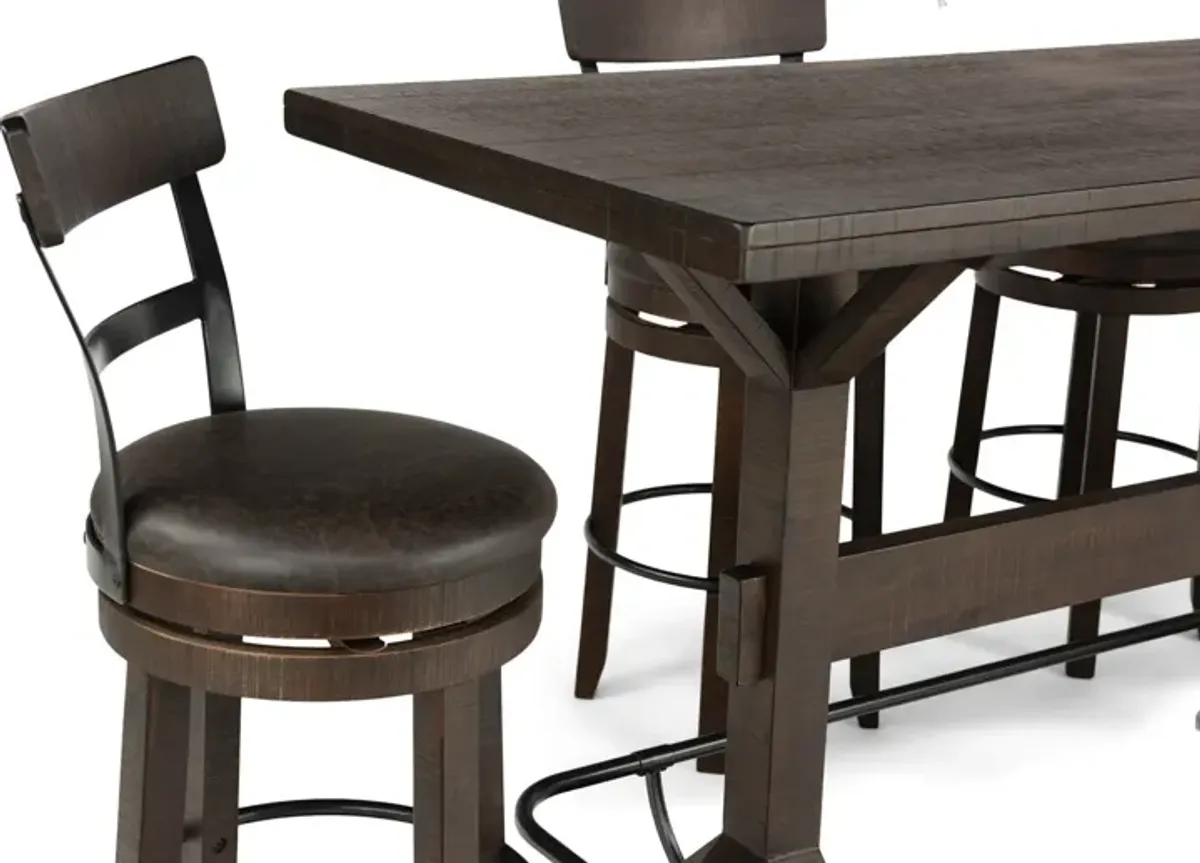 Homestead Grand Pub Table With 4 Swivel Bar Stools